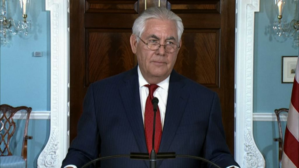 美國國務卿蒂勒森否認與特朗普不和