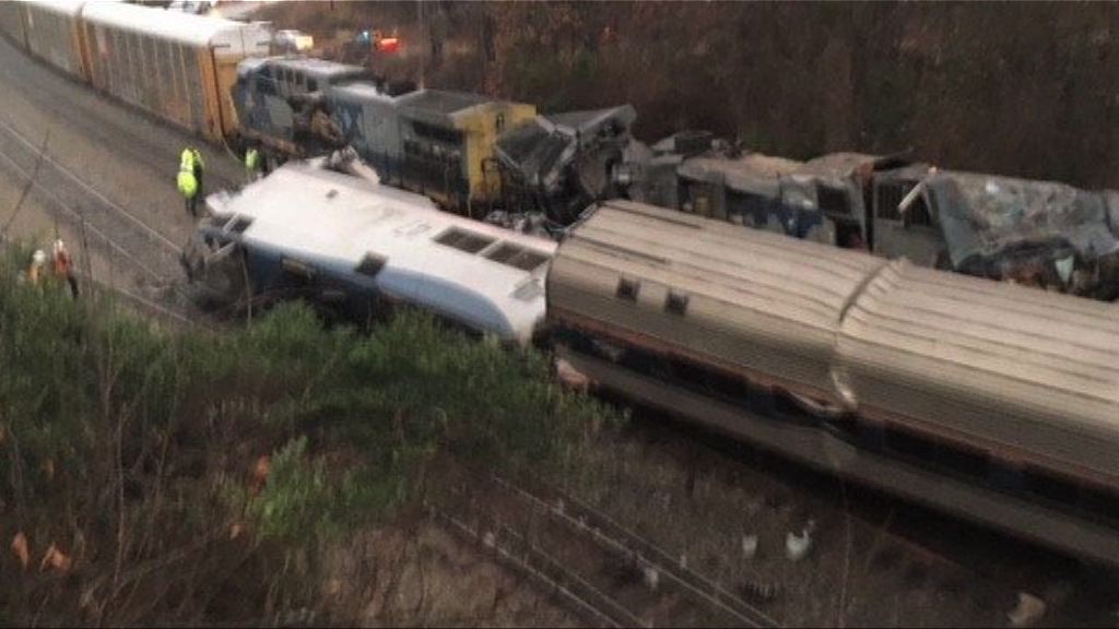 美國南卡州載客火車與貨運列車相撞至少兩死