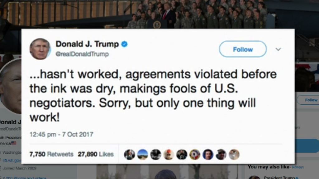 特朗普指對付北韓僅一做法可行