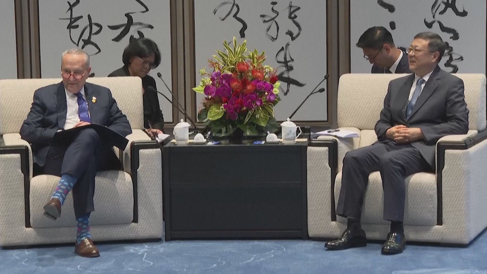 舒默率團訪華 會見上海市委書記陳吉寧