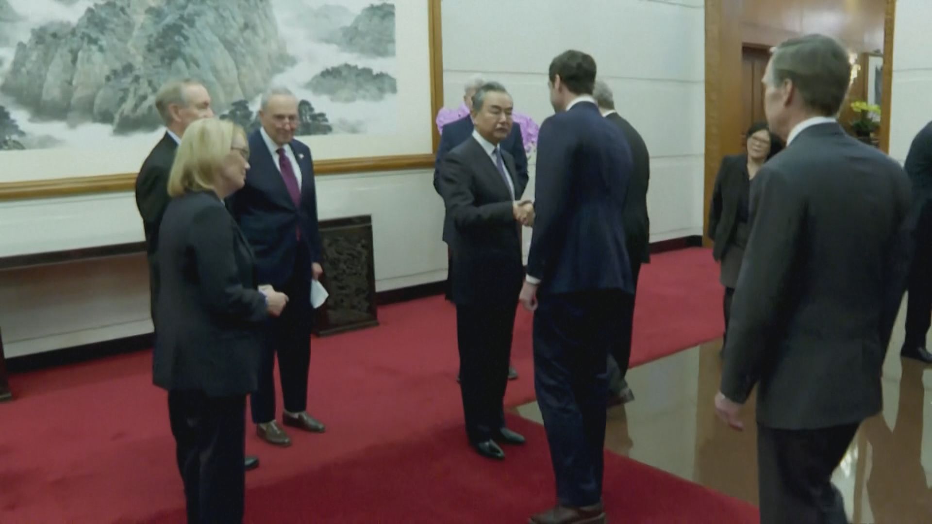 美國參議院訪華代表團與外長王毅會面