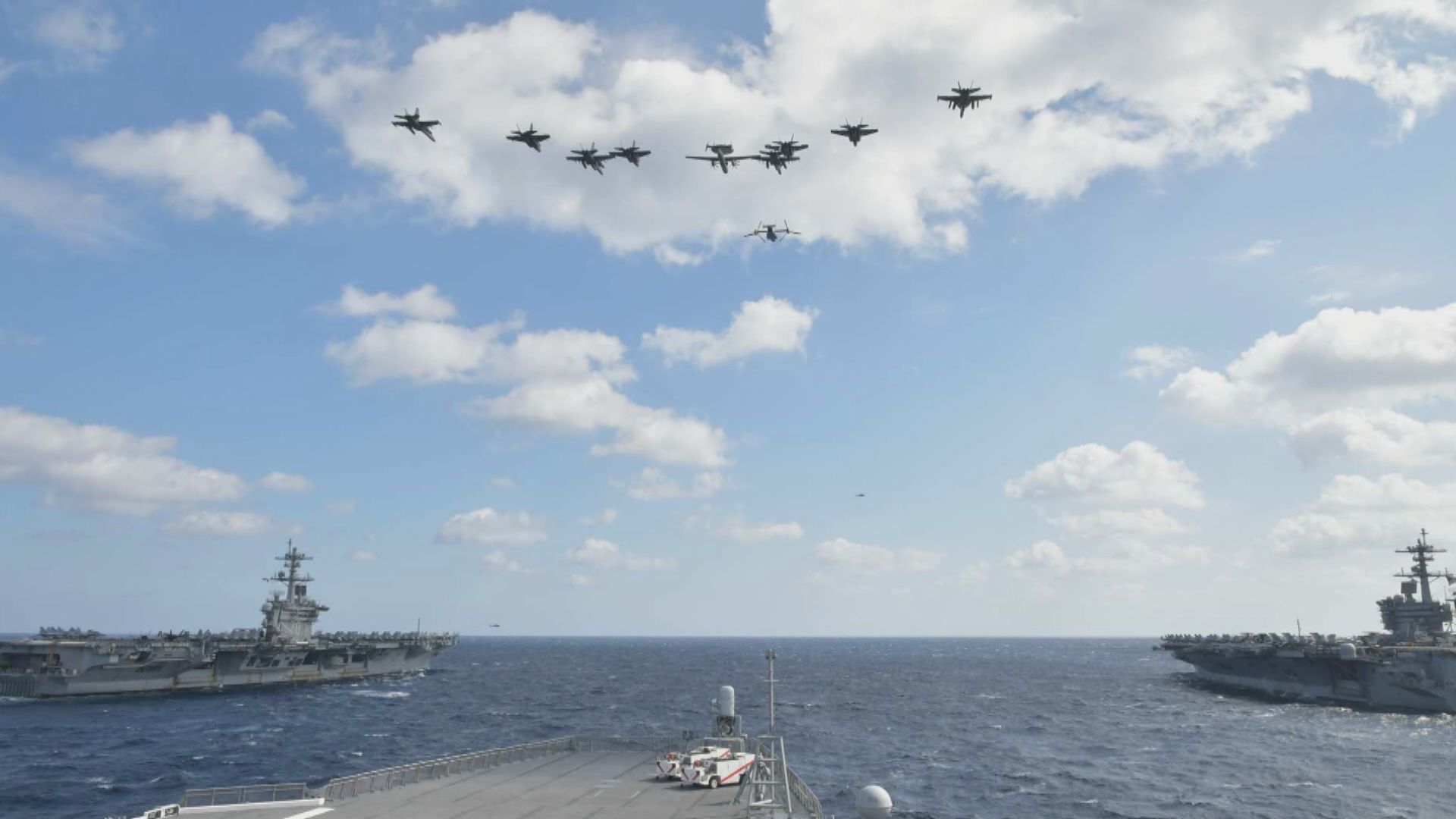 美日在沖繩南方海域軍演  解放軍39架機飛近台灣