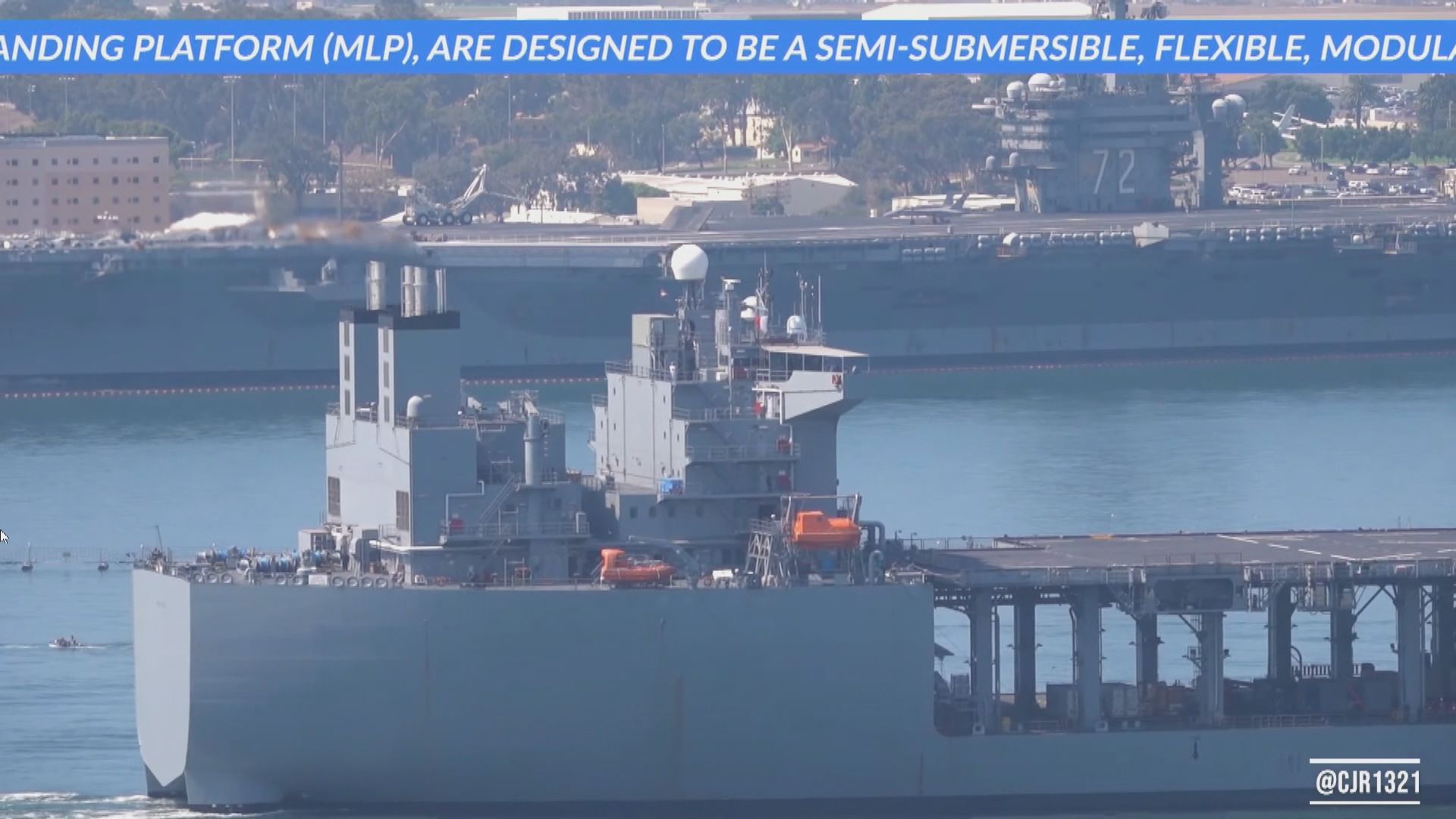 美軍遠征機動基地艦隻停泊日本沖繩