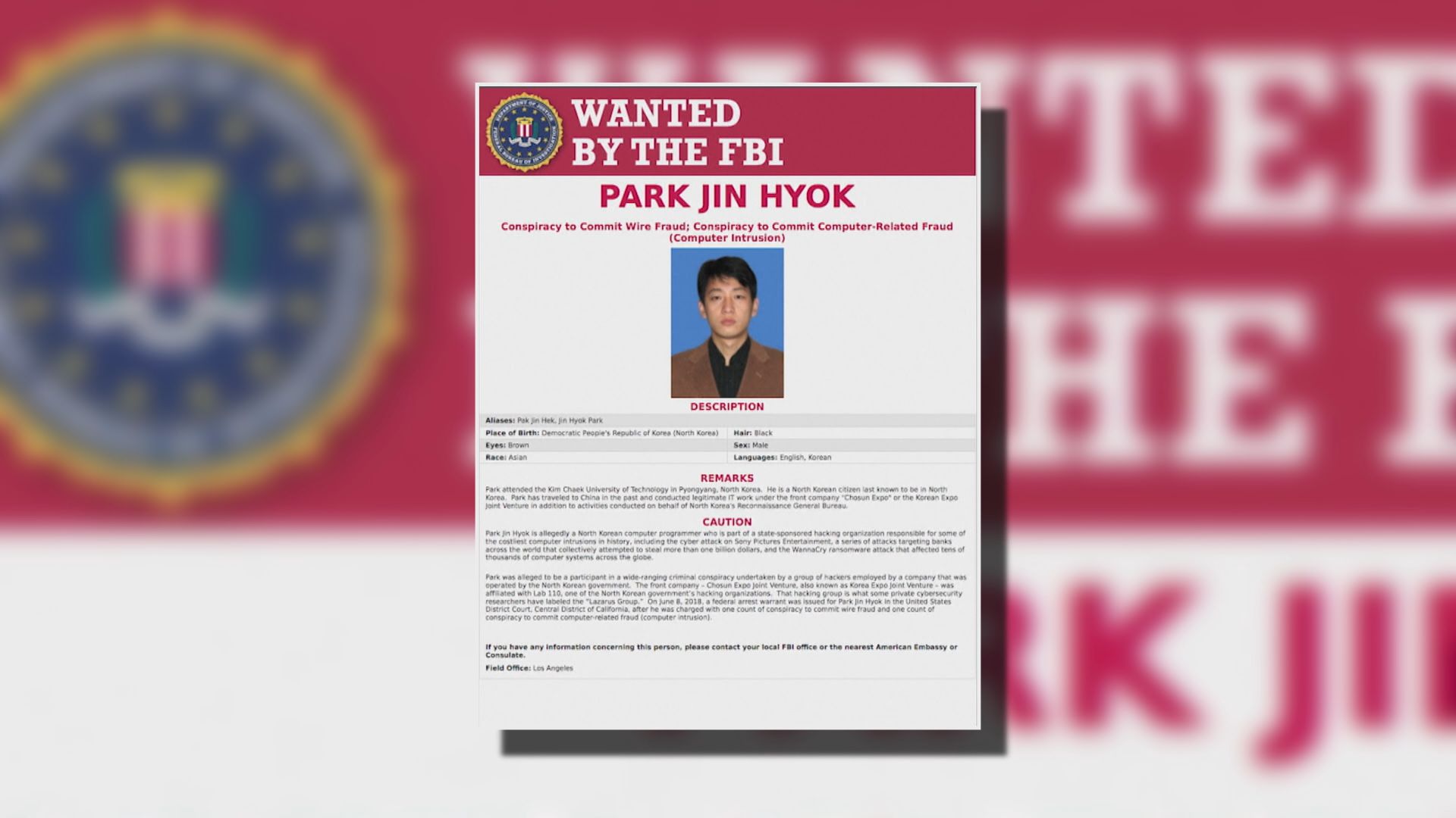 美國司法部起訴一名北韓黑客