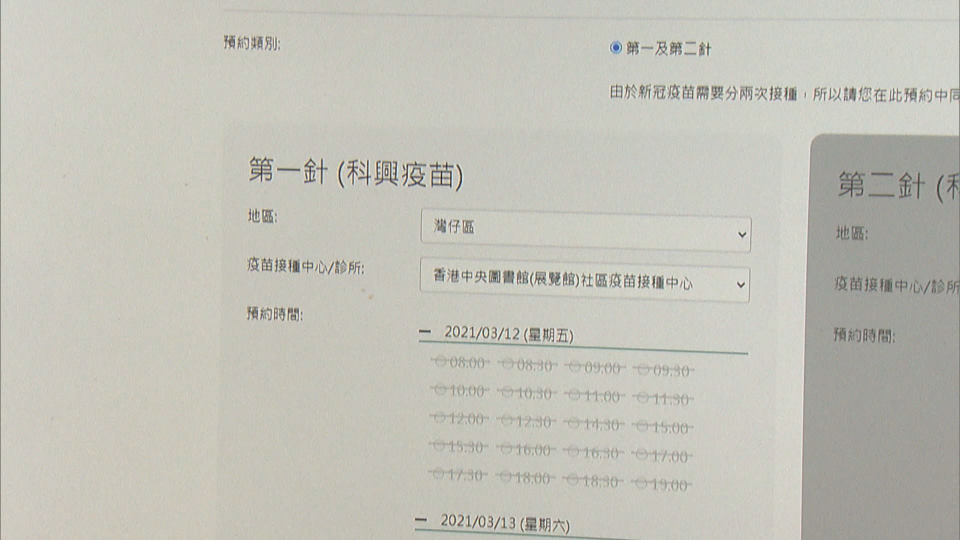 截至下午共13.5萬人預約接種科興疫苗