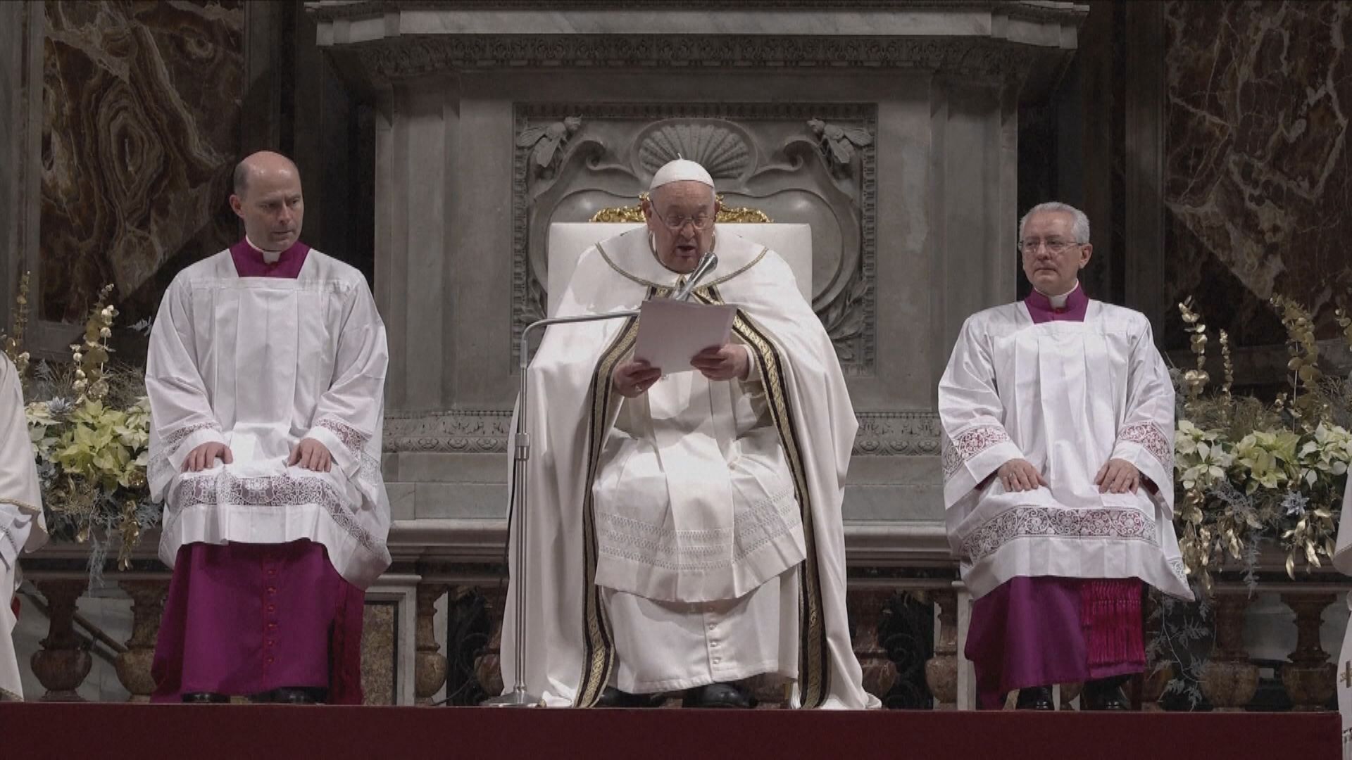 教宗主持平安夜彌撒 指展示武力不會帶來公義