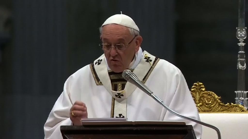 教宗方濟各於梵蒂岡主持聖油彌撒