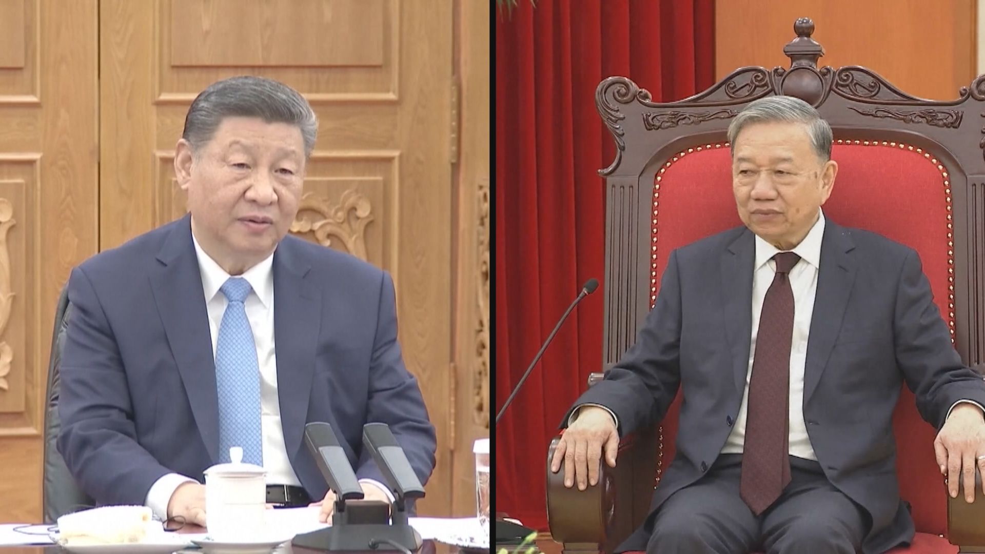 習近平出訪越南與越共總書記蘇林會面