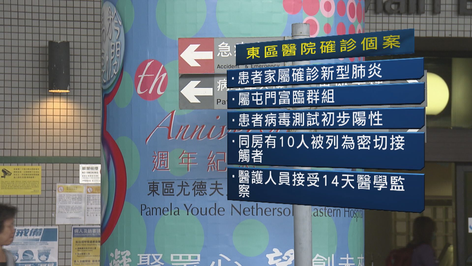 東區醫院病人術後六天確診　十名病人列緊密接觸者