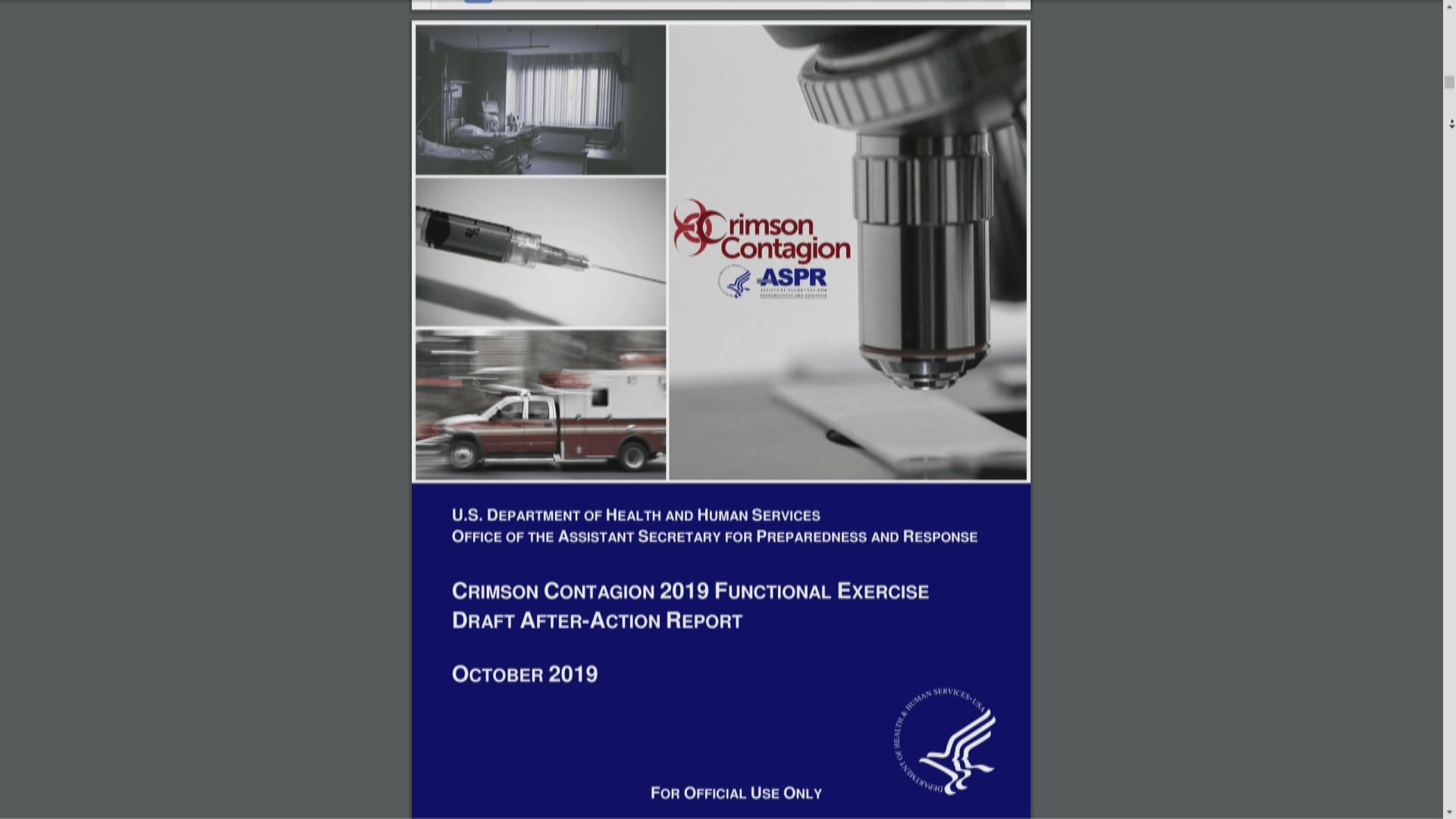 去年曾做大規模疫症演習　報告顯示美國對疫情措手不及