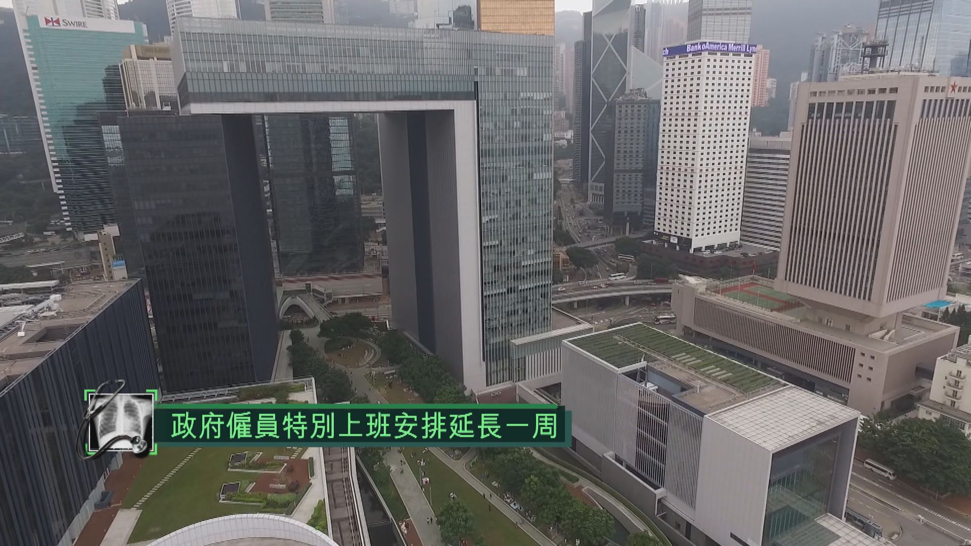 政府僱員特別上班安排延長一周