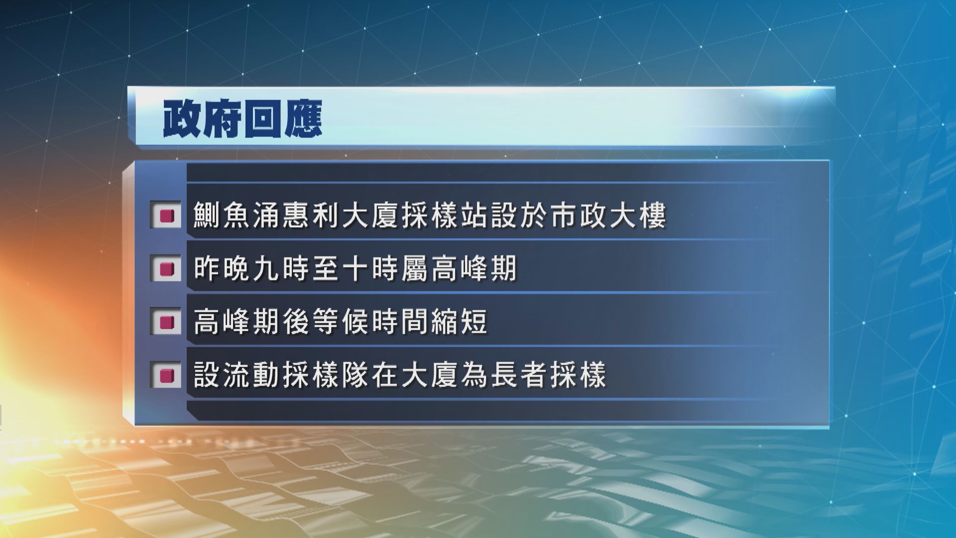 政府：惠利大廈採樣站需設於鰂魚涌市政大樓七樓