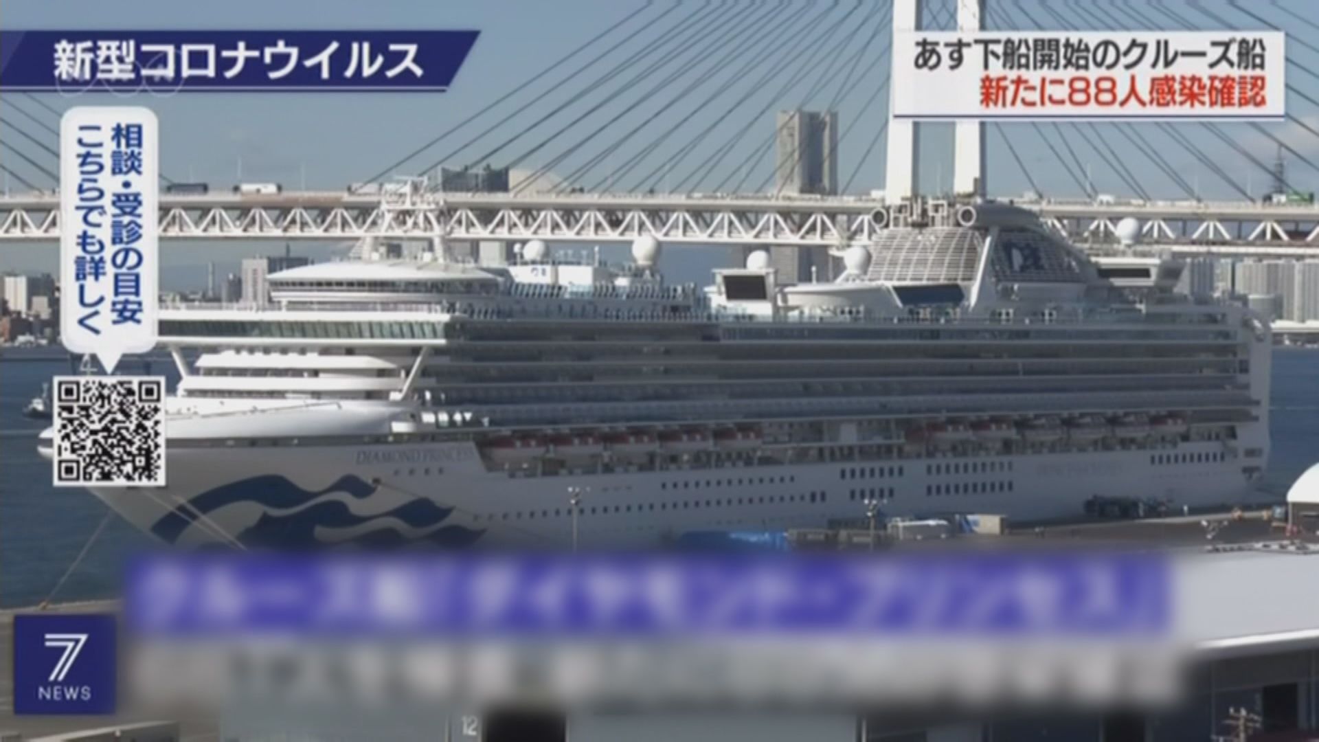 鑽石公主號約五百名乘客周三可下船