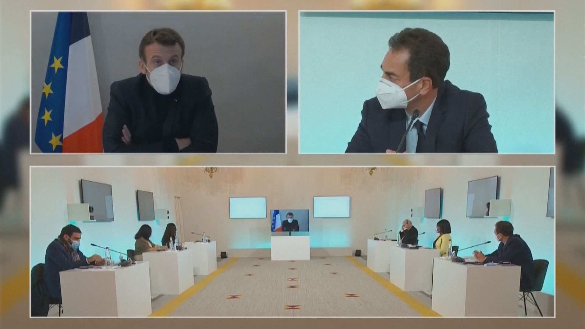 馬克龍確診後繼續出席視像會議