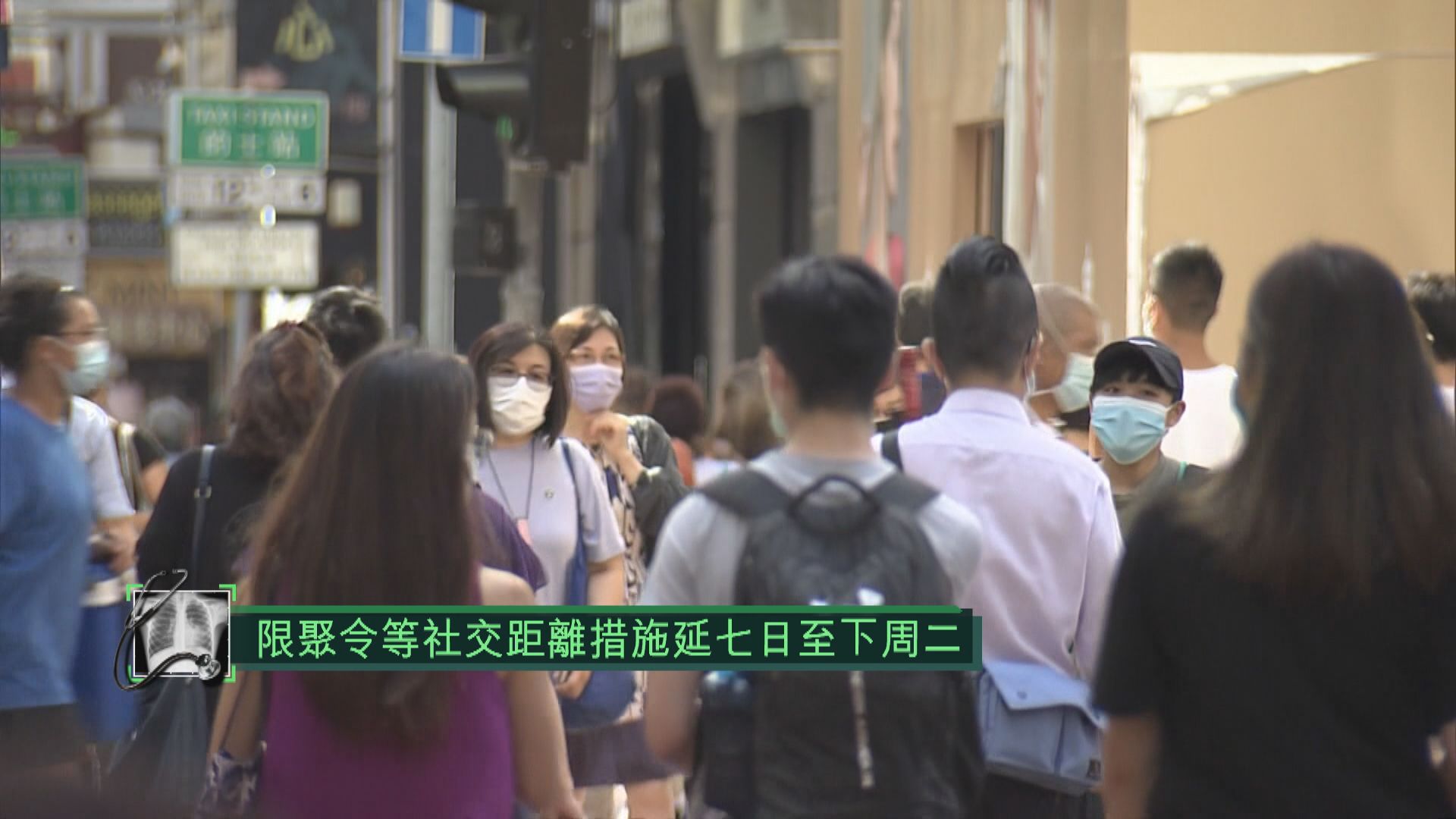 限聚令等社交距離措施延長七日至下周二