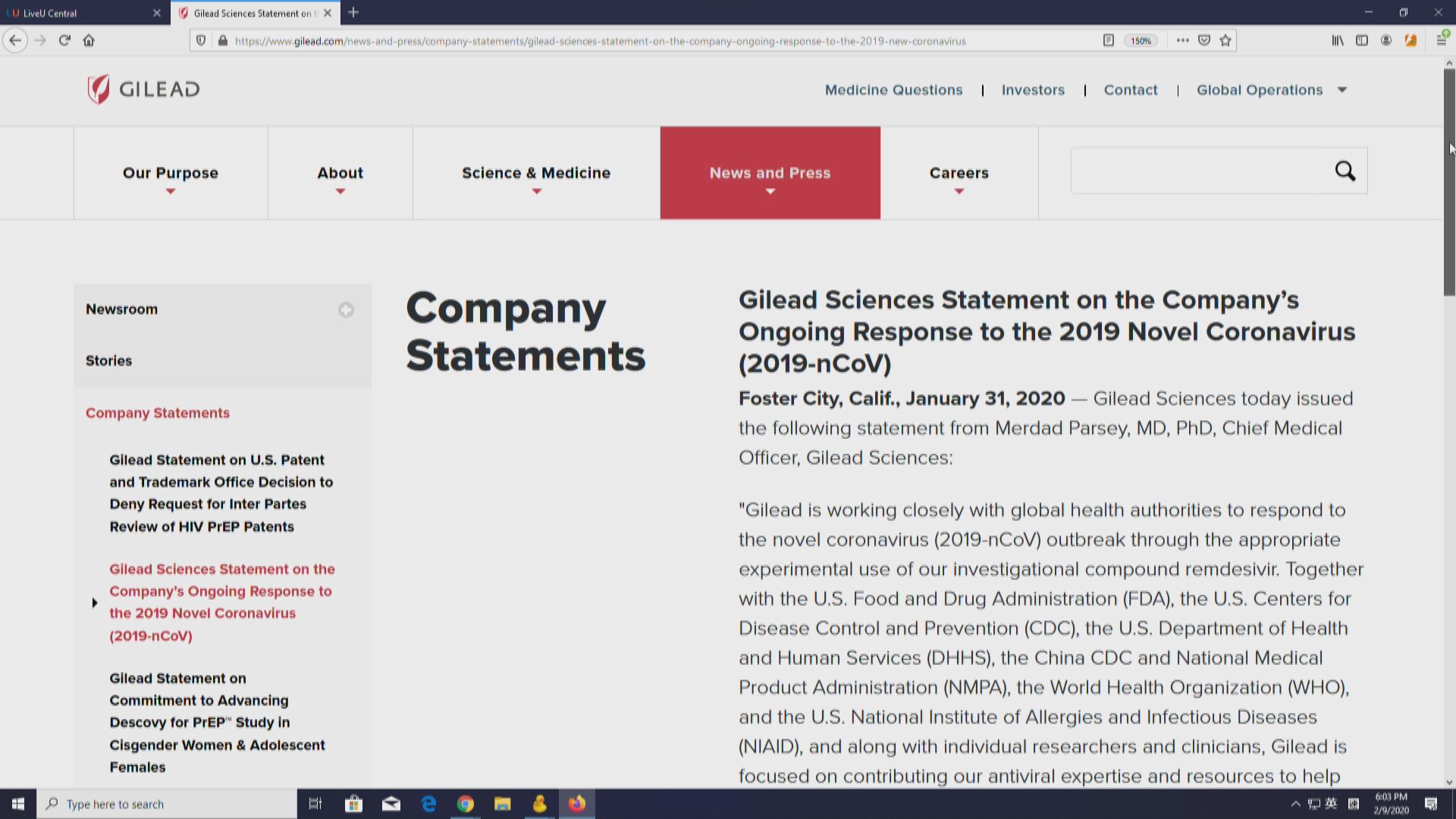 醫院藥劑師學會：香港取得「瑞得西韋」機會較低