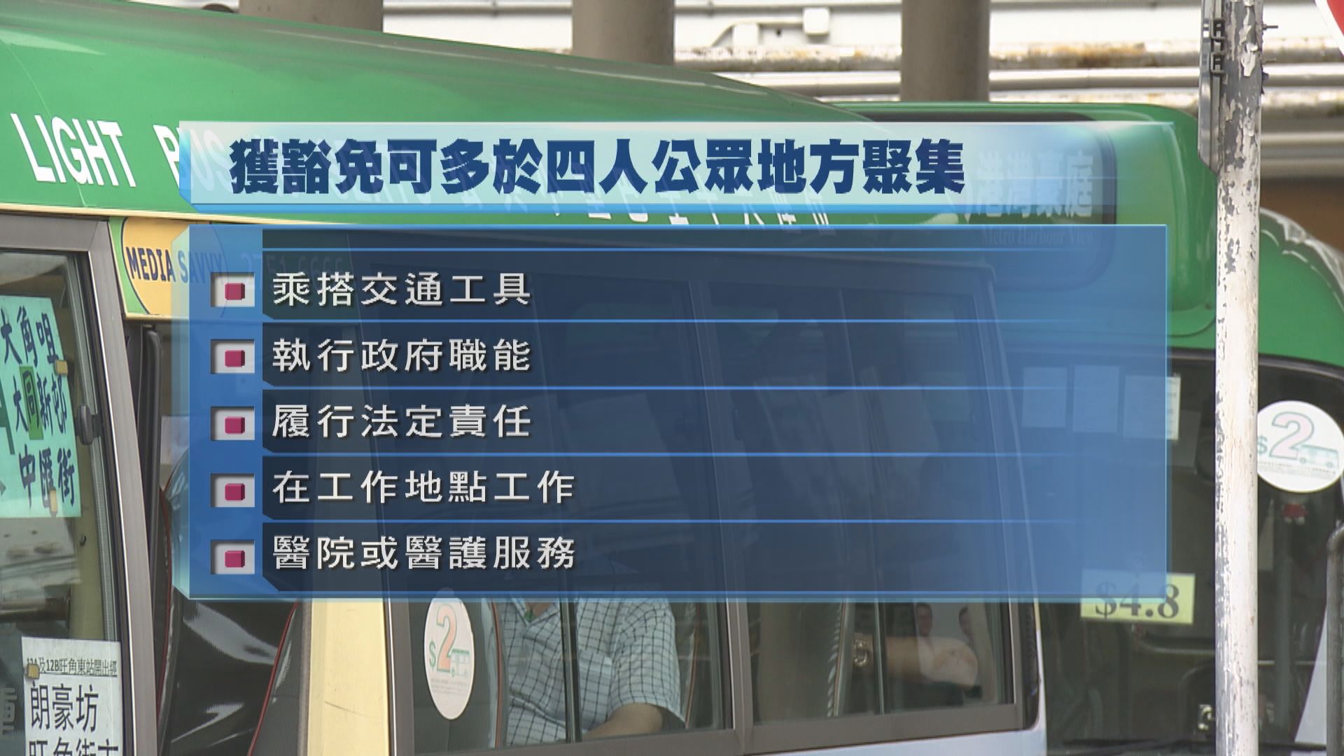 周日起禁止多於四人在公眾地方聚集　排隊等巴士獲豁免