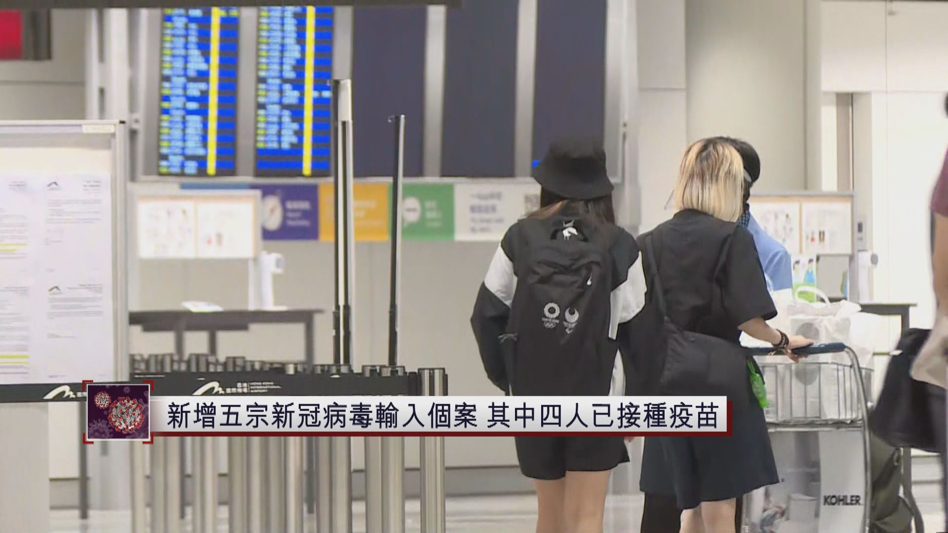 新增五宗新冠病毒輸入個案　其中四人已接種疫苗