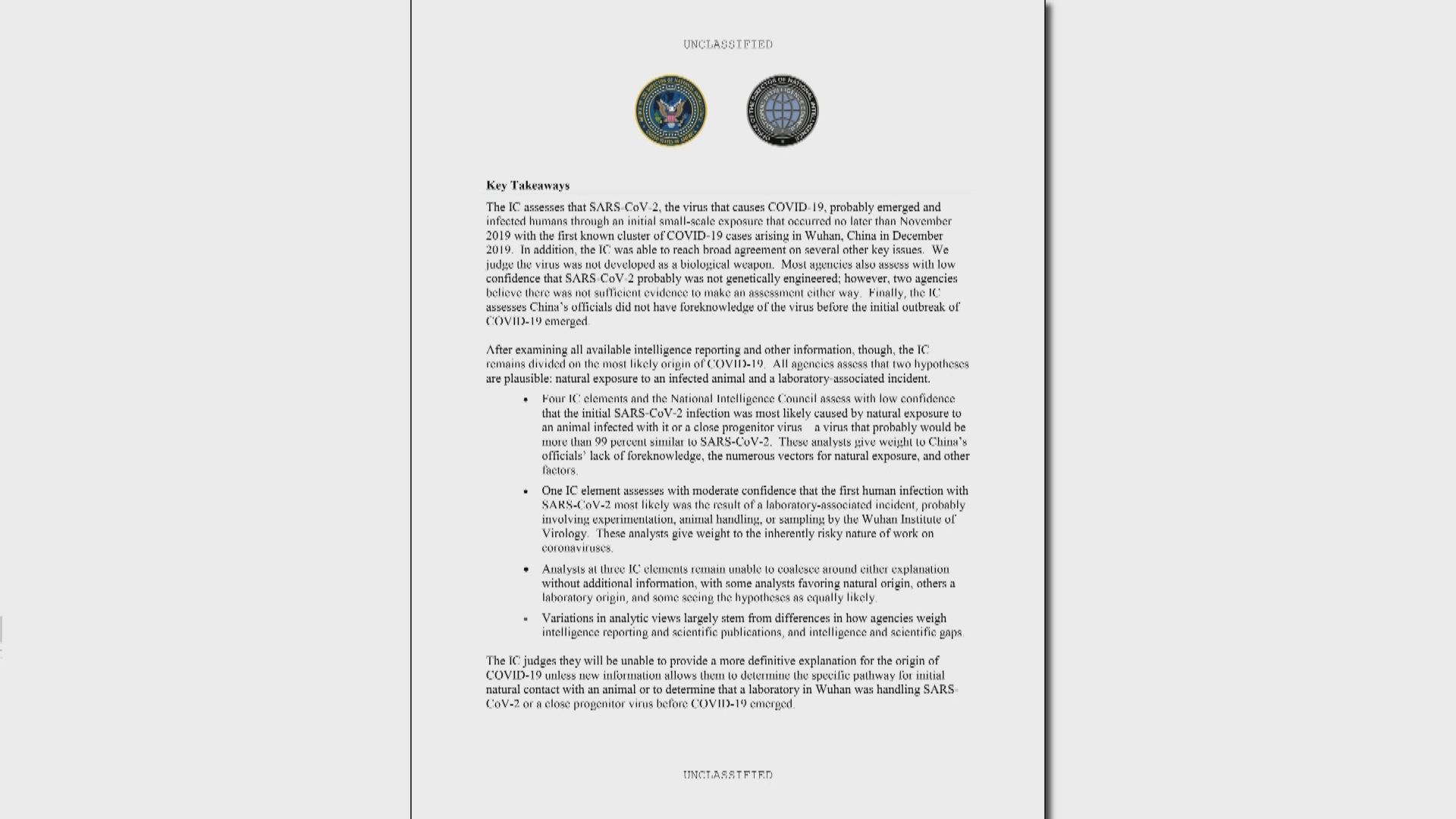 美國情報部門對新冠病毒起源仍有分歧