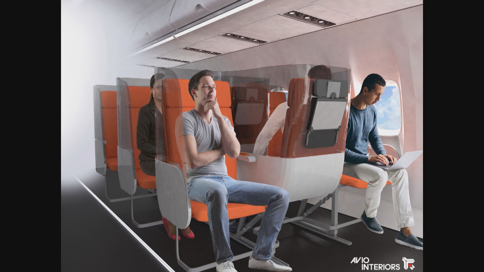 外國多間公司設計新機艙讓乘客保持社交距離