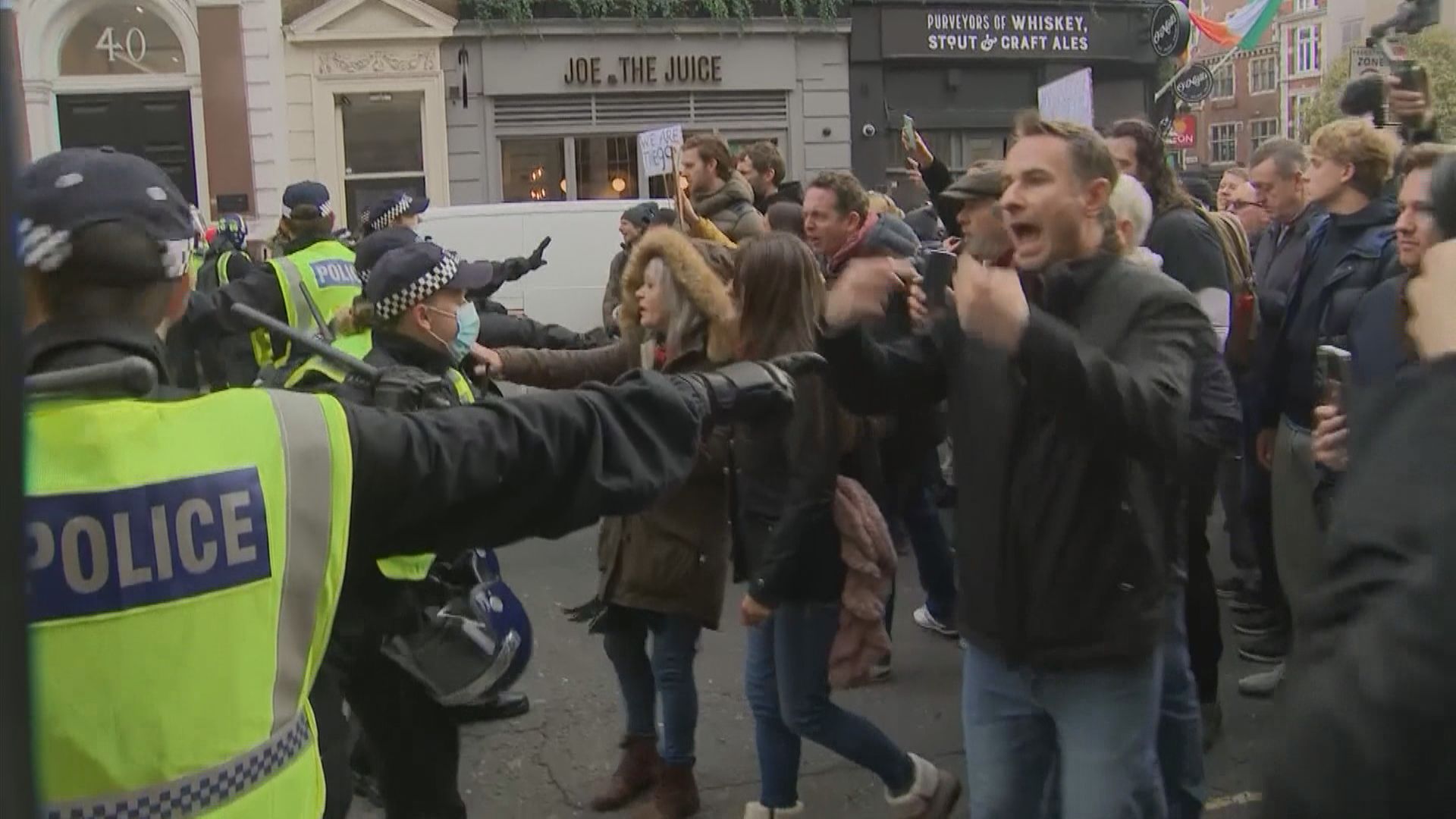 英國和德國有示威抗議政府防疫措施