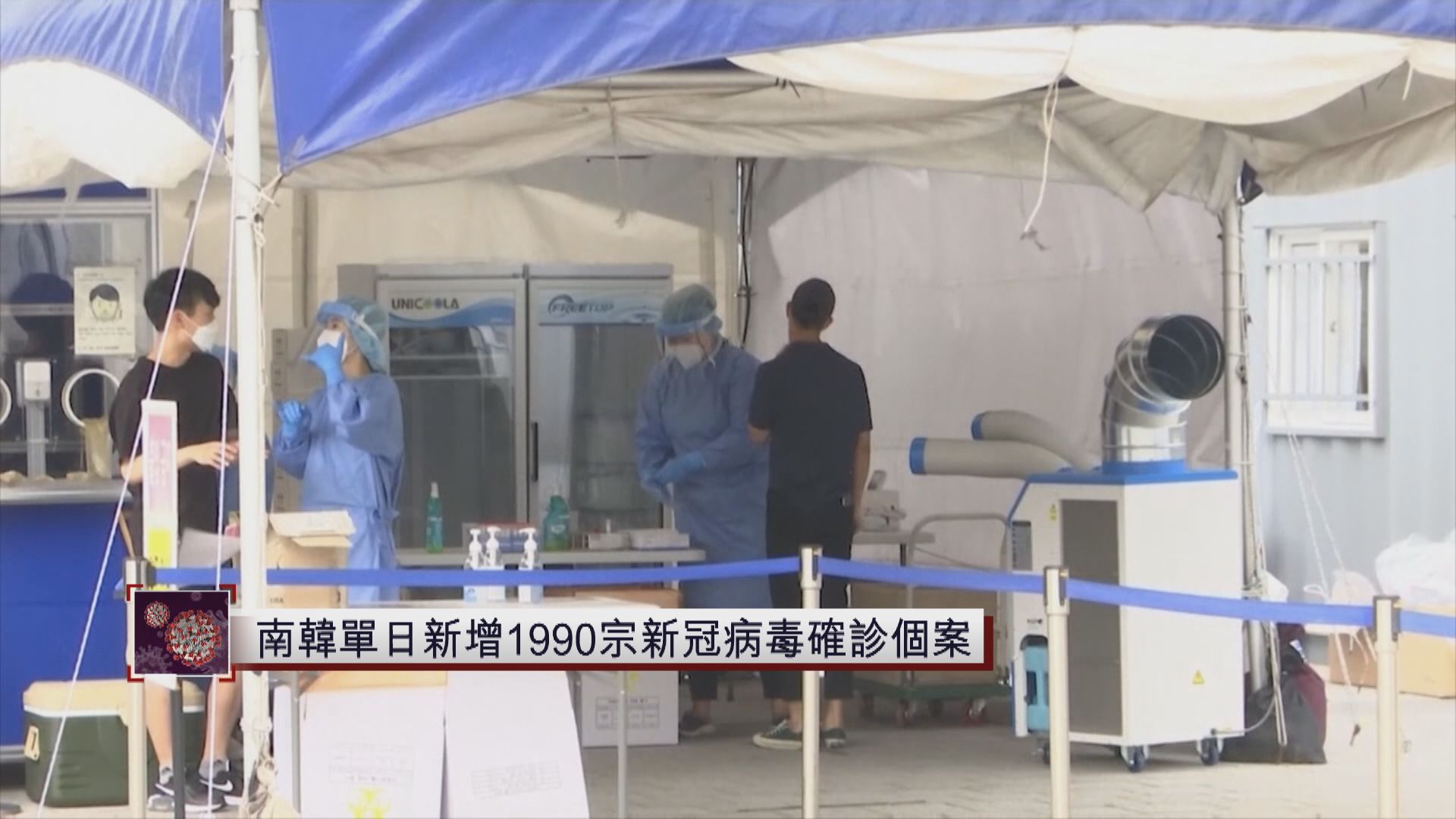 南韓單日新增1990宗新冠病毒確診個案