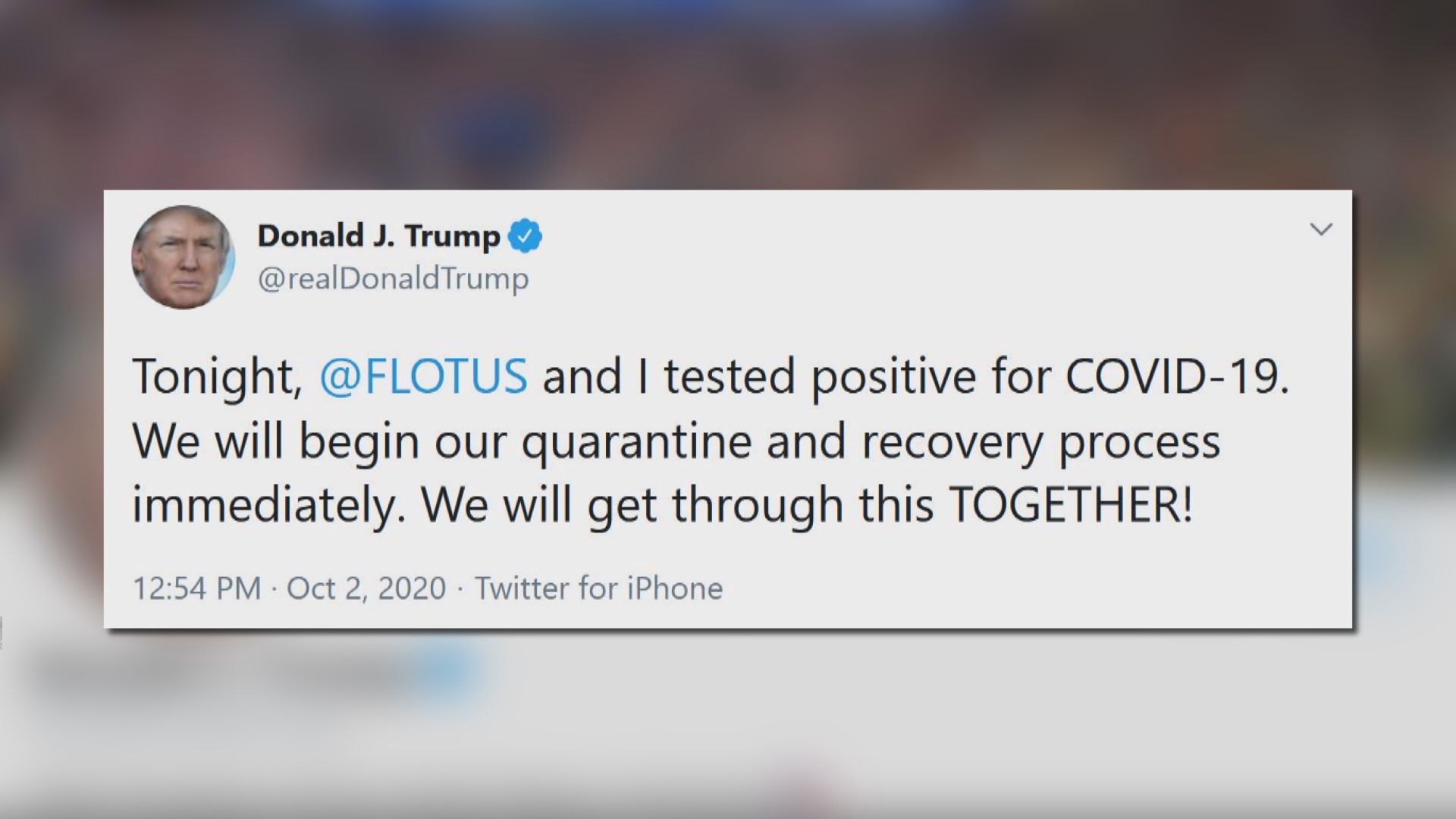 特朗普的醫生：特朗普和梅拉尼婭情況良好　未提及有沒有病徵