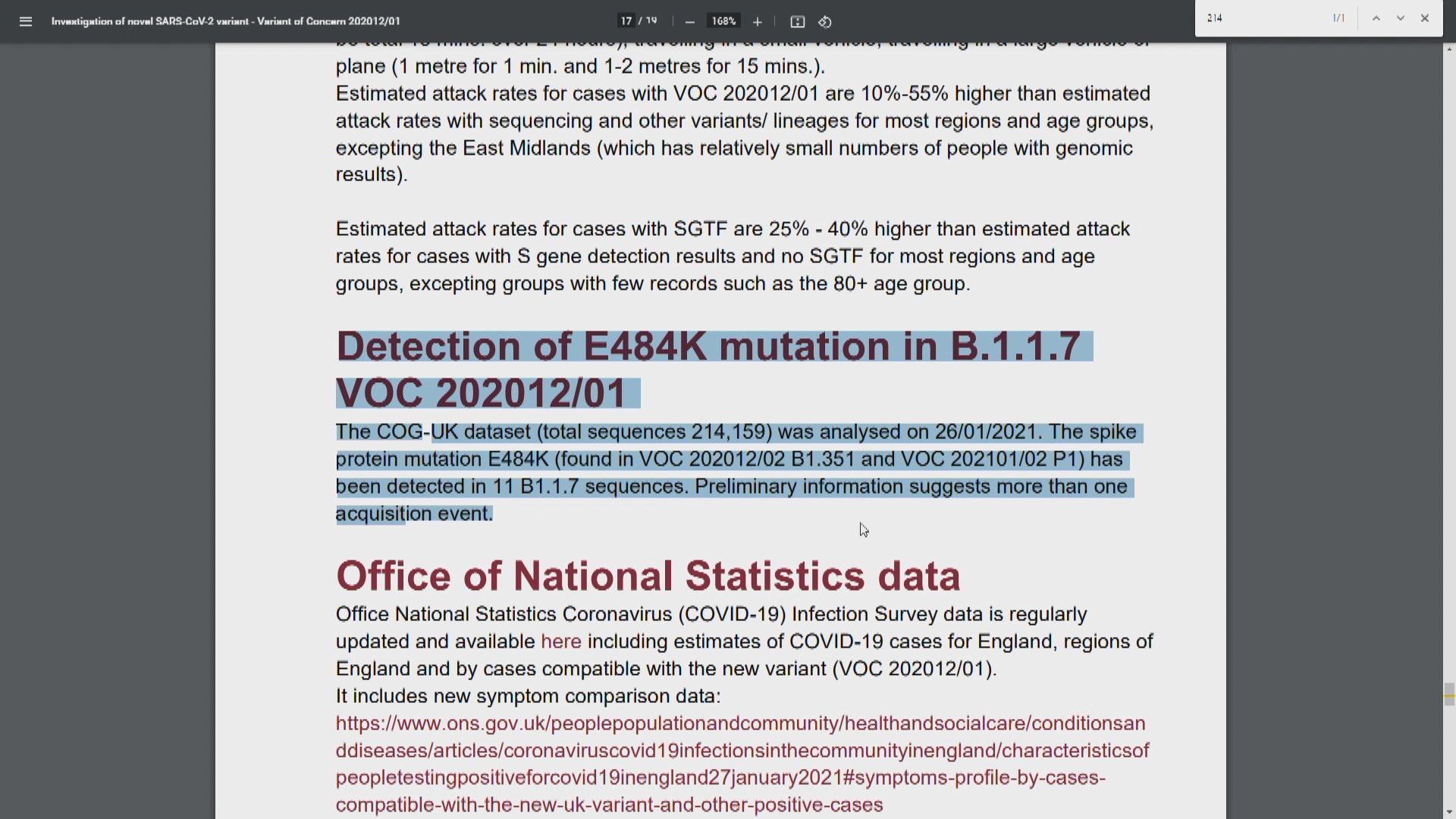 英國變種新冠病毒出現突變　或會減低疫苗有效性