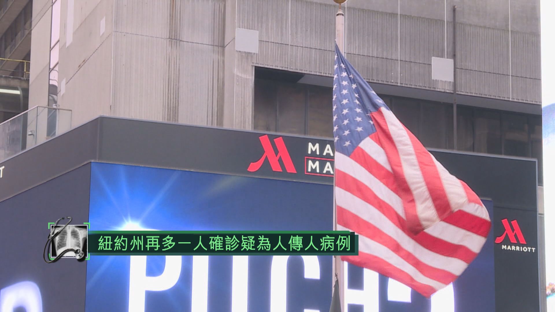 紐約州再多一人確診　疑為人傳人病例