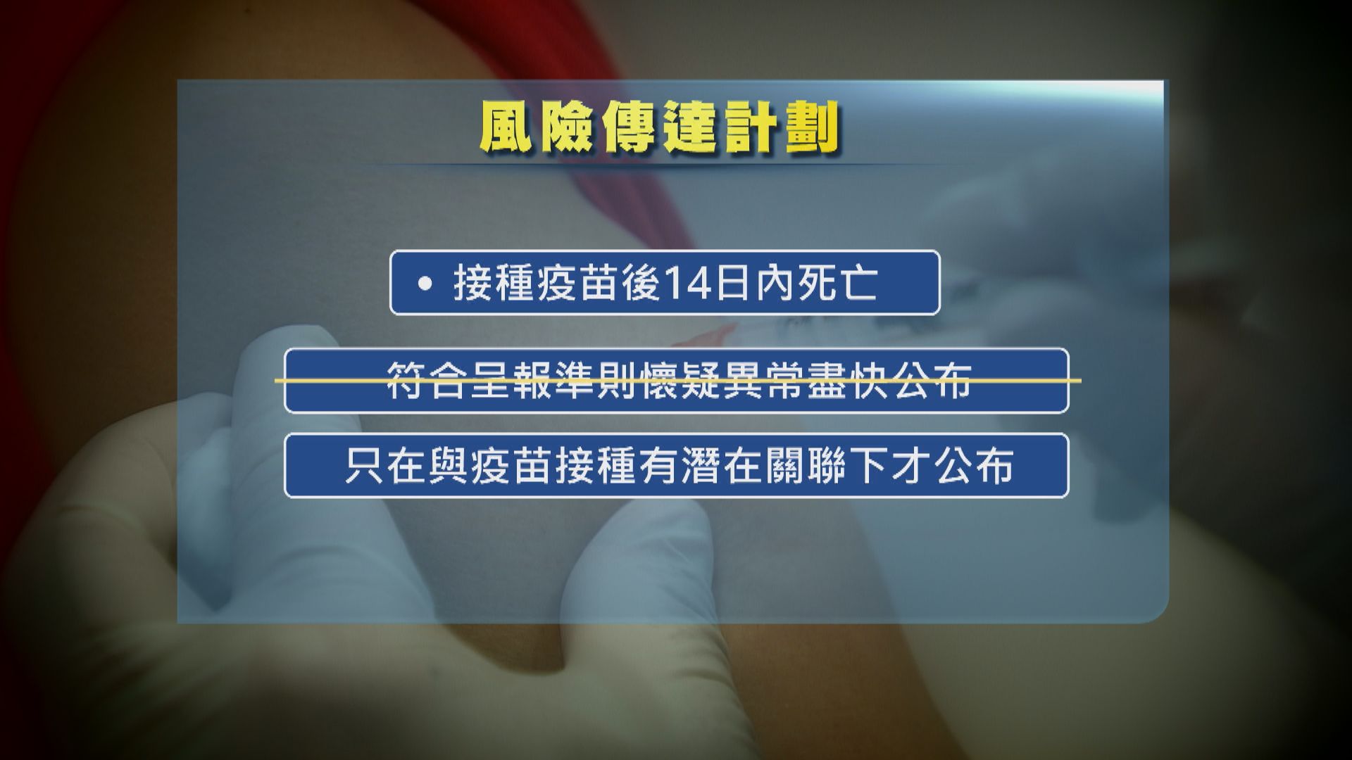 專家委員會通過不再公布與疫苗無潛在關聯死亡個案