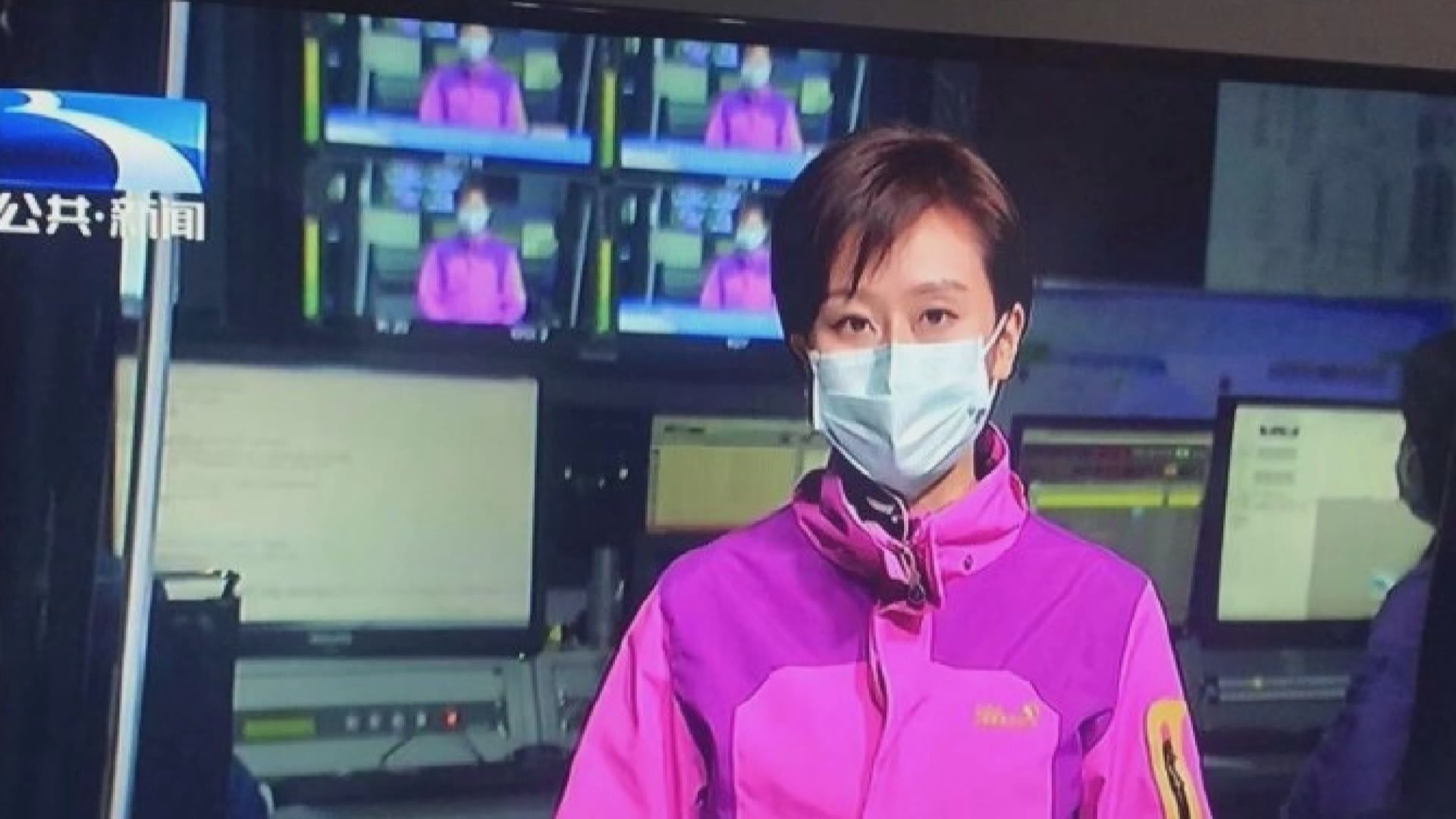 武漢有電視台主播和記者戴口罩出鏡