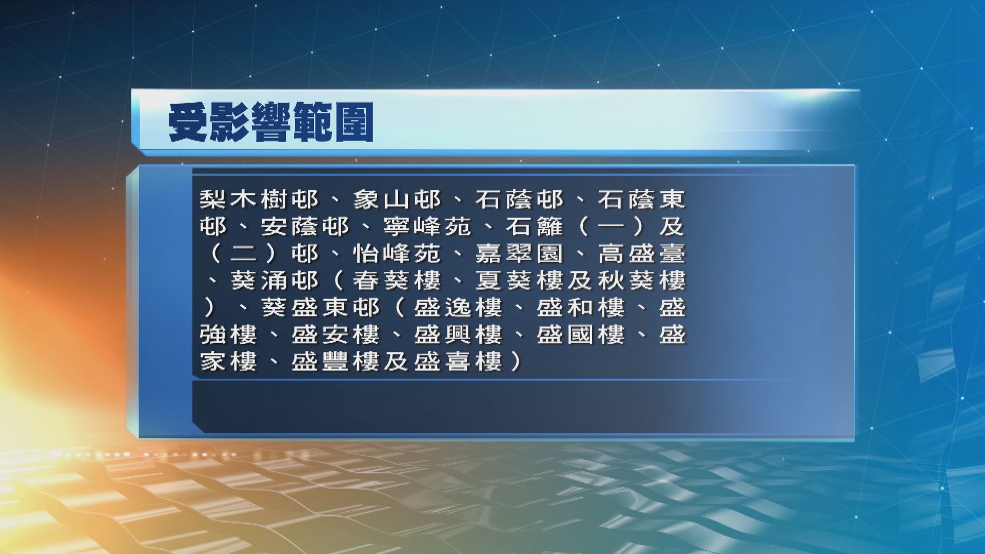 葵涌大規模暫停食水　多條屋邨受影響　早上八時陸續恢復
