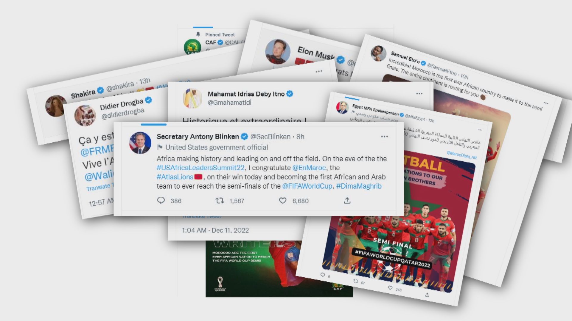 多國球迷熱烈慶祝摩洛哥躋身世界盃四強