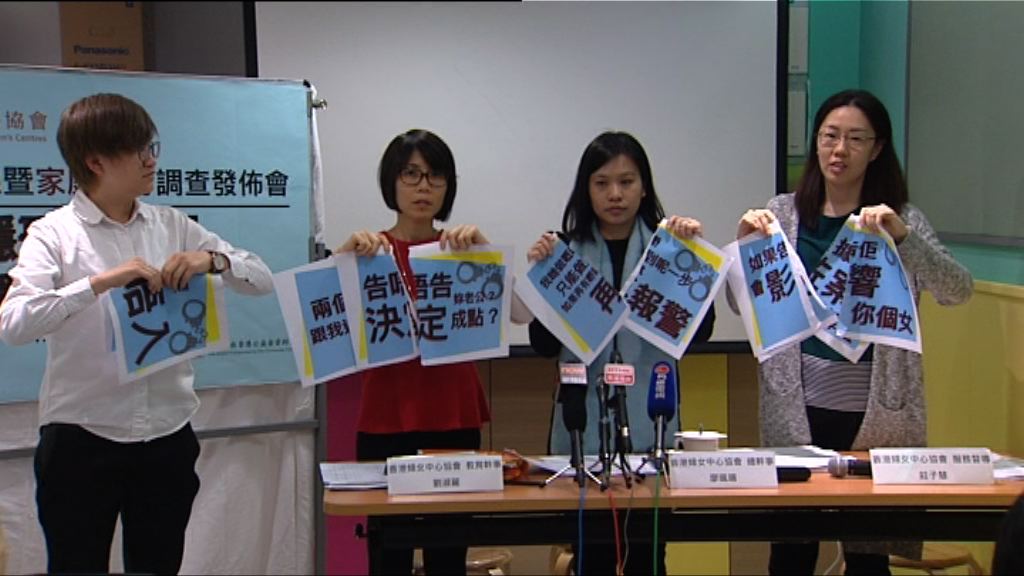 調查指家庭暴力上升　批警方未提供積極協助