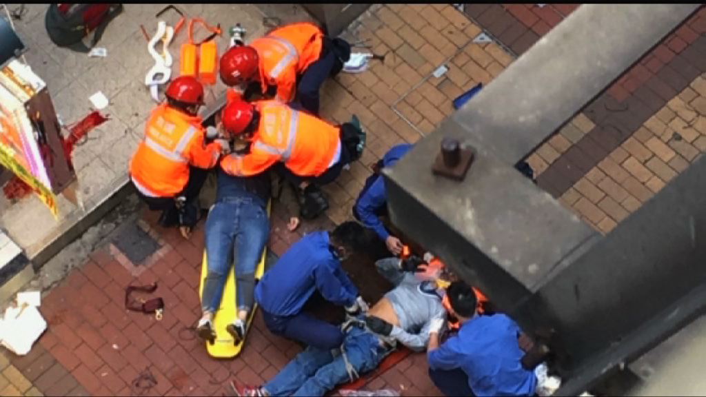 銅鑼灣搭棚工人墮樓壓傷女途人