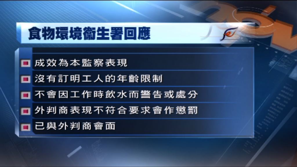 食環署：不會因工人工作時飲水而作警告