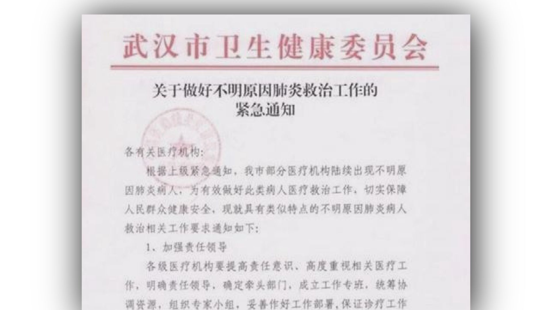 武漢市衛健委：未發現肺炎個案有明顯人傳人現象