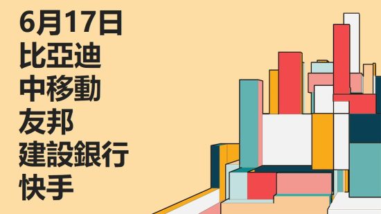 6月17日 #比亞迪 #中移動 #友邦 #建設銀行 #快手