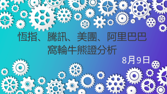 8月9日 窩輪牛熊證分析 #恒指 #騰訊 #美團 #阿里巴巴