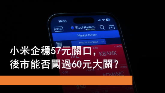 7月16日 小米企穩57元 能否升穿60元關