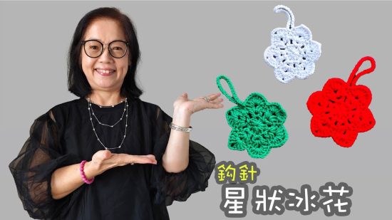 鉤一片閃耀的冰花聖誕星！❄️ 鈎針（廣東話）