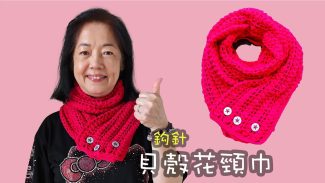 貝殼花頸巾 鈎針 (廣東話）